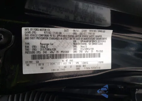 2012 Ford Focus Se z USA, uszkodzony, nr VIN 1FAHP3F25CL221093